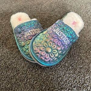 justice flower slippers